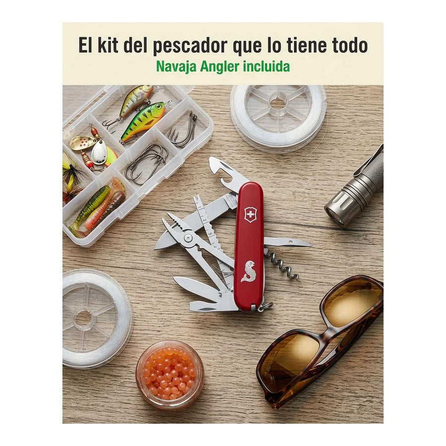 Navaja Cortapluma  Victorinox Angler Roja 1.3653.72 Pesca + Grabado Personalizado