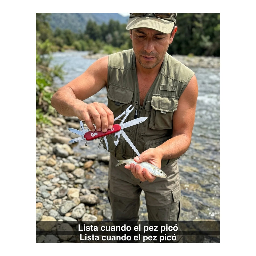 Navaja Cortapluma  Victorinox Angler Roja 1.3653.72 Pesca + Grabado Personalizado