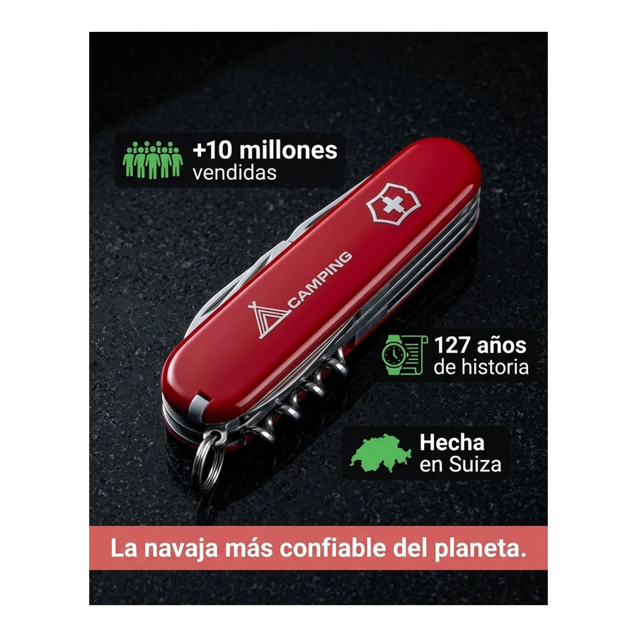 Navaja Cortapluma  Victorinox Camper Roja 1.3613 + Grabado Personalizado