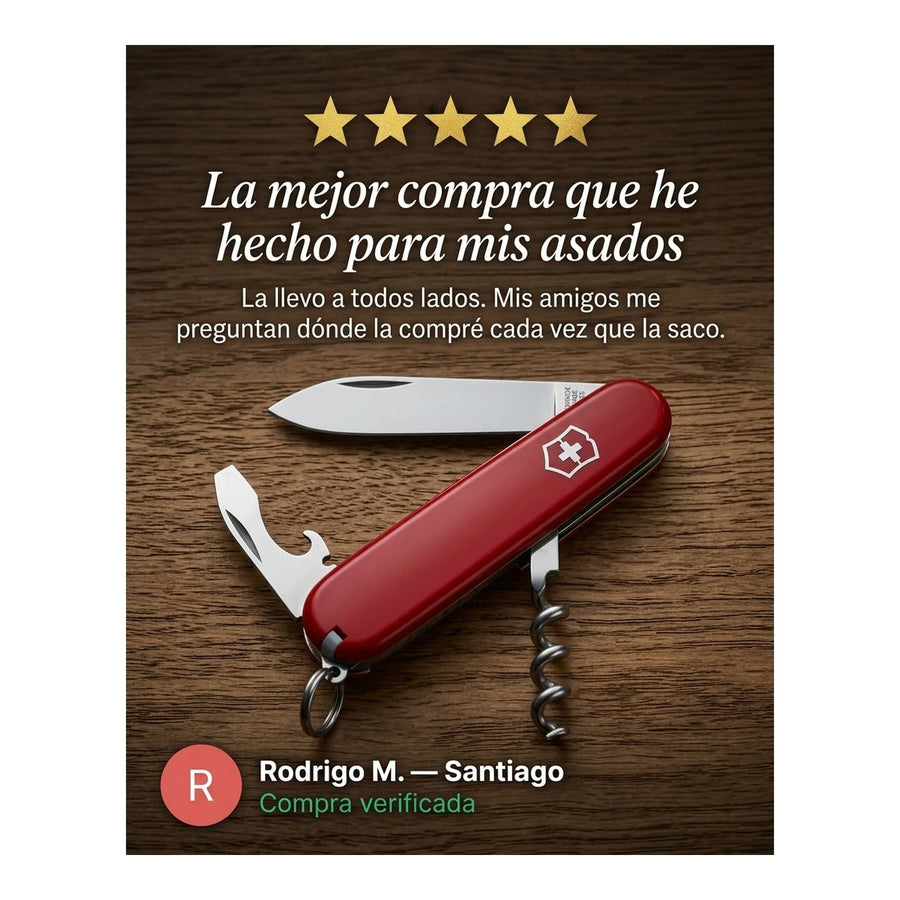 Navaja Cortapluma  Victorinox Waiter Roja 0.3303 Mesero + Grabado Personalizado