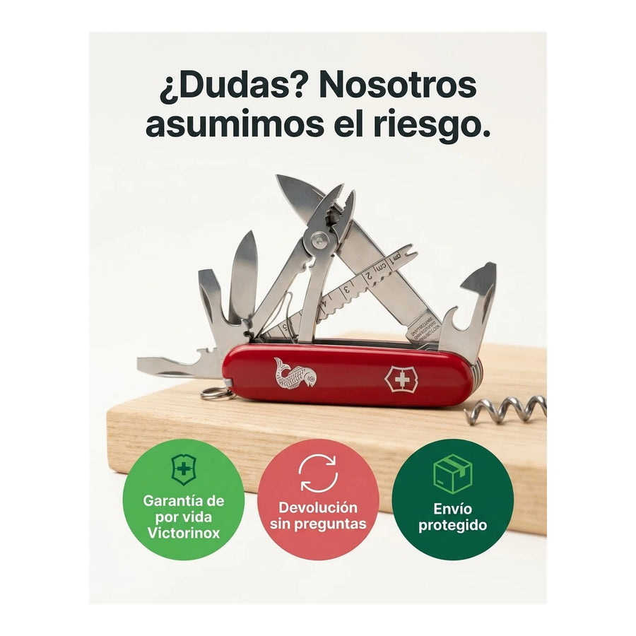 Navaja Cortapluma  Victorinox Angler Roja 1.3653.72 Pesca + Grabado Personalizado