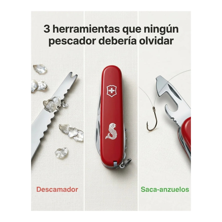 Navaja Suiza Cortapluma Victorinox Fisherman 1.4733.72 Pesca + Grabado Personalizado