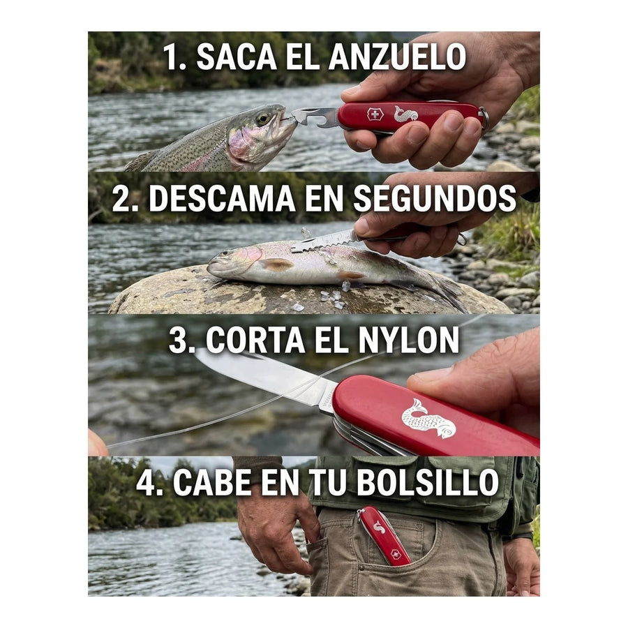 Navaja Suiza Cortapluma Victorinox Fisherman 1.4733.72 Pesca + Grabado Personalizado