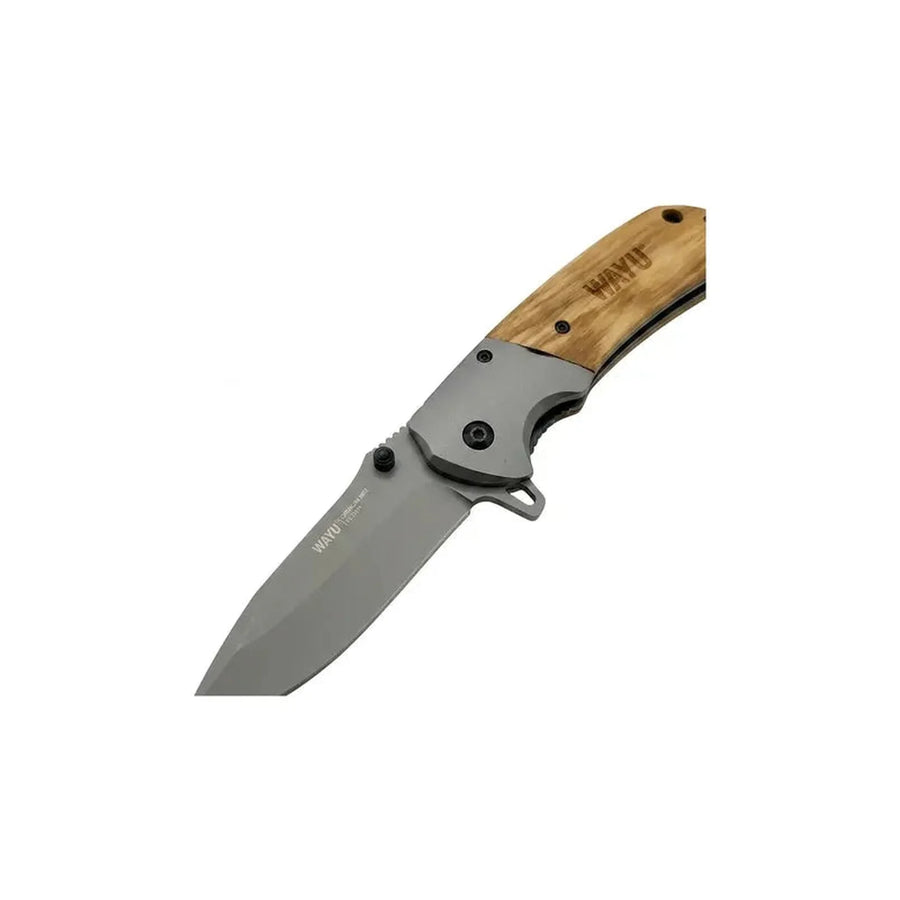 Navaja Wayu Cortapluma Pocket Knife 22 Cm Mango Madera + Grabado Personalizado