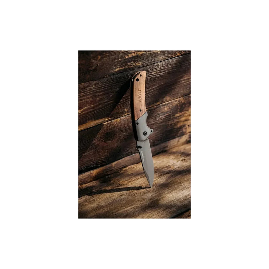 Navaja Wayu Cortapluma Pocket Knife 22 Cm Mango Madera + Grabado Personalizado
