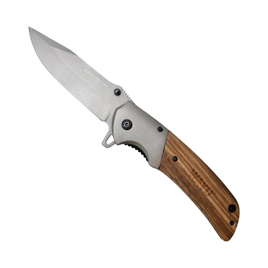 Navaja Wayu Cortapluma Pocket Knife 22 Cm Mango Madera + Grabado Personalizado