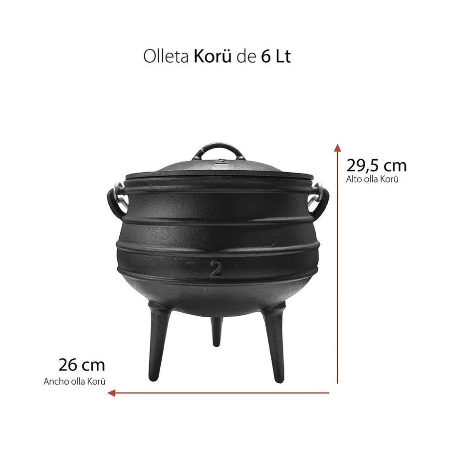 Olleta  De Fierro Fundido  #2 - 6 Litros Casa Y Quincho