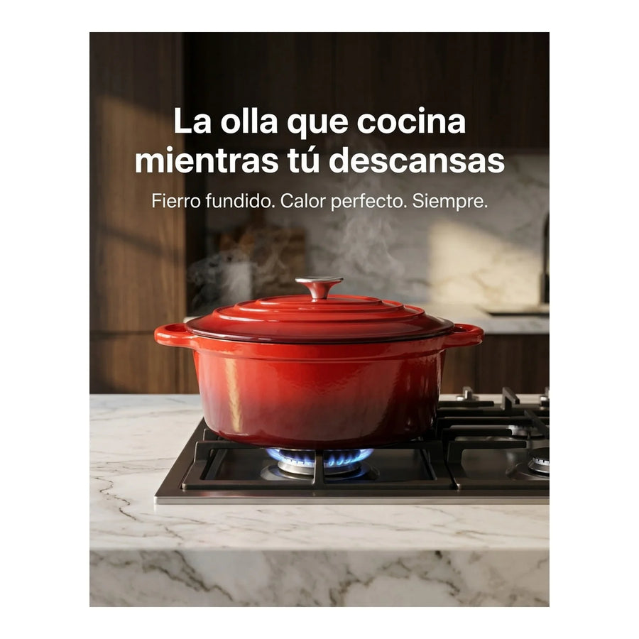 Olla Fierro Fundido Esmaltado 26cm Roja