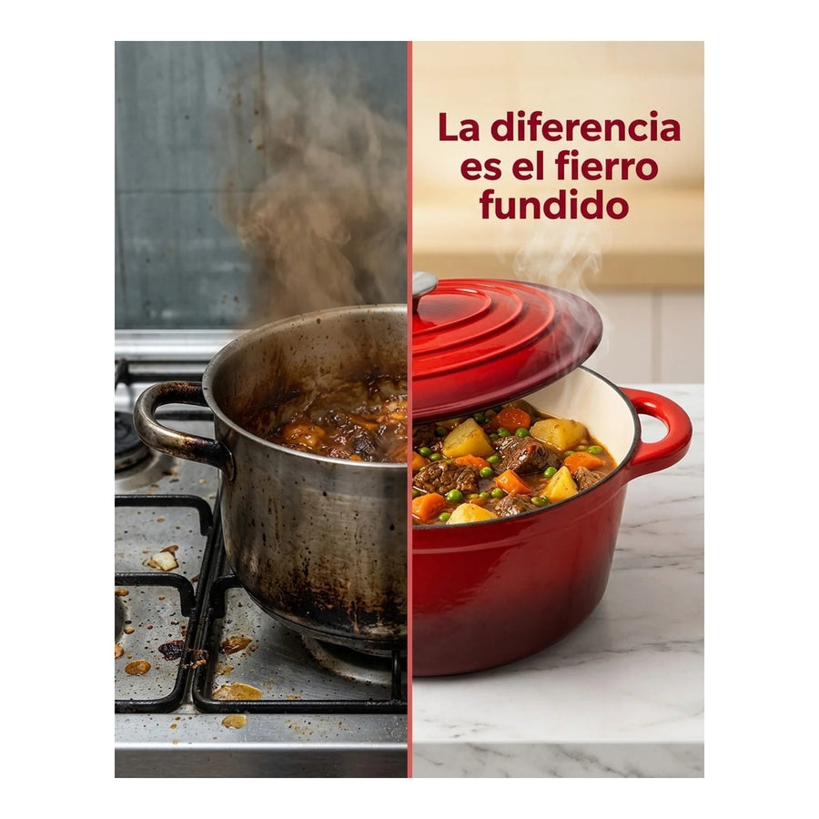 Olla Fierro Fundido Esmaltado 26cm Roja