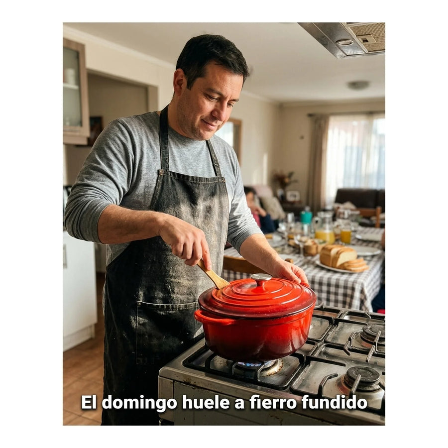 Olla Fierro Fundido Esmaltado 24cm Roja