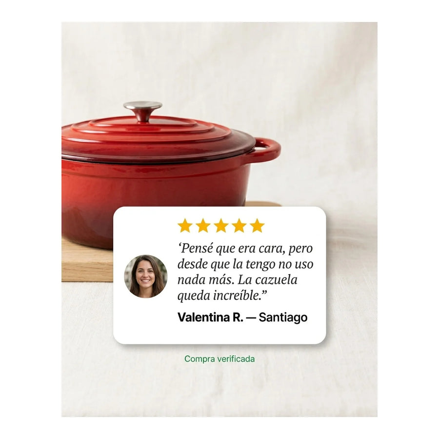 Olla Fierro Fundido Esmaltado 24cm Roja
