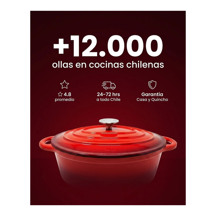 Olla Fierro Fundido Esmaltado 24cm Roja