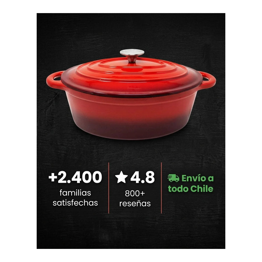 Olla Fierro Fundido Esmaltado 26cm Roja