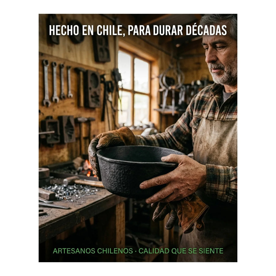 Olla Holandesa 25cm Hierro Fierro Con Alzador Premium