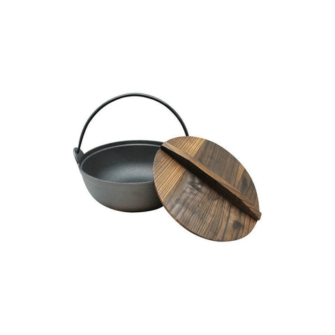 Olla Wayu Hierro Fundido Tapa De Madera 25cm  Asado Cocina