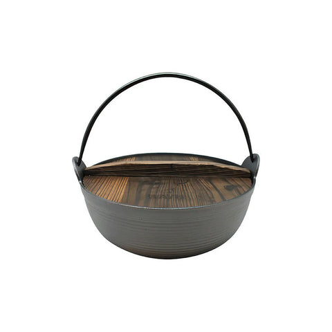 Olla Wayu Hierro Fundido Tapa De Madera 25cm  Asado Cocina