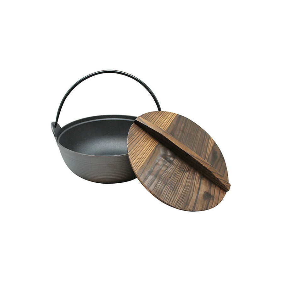 Olla Wayu Hierro Fundido Tapa De Madera 25cm  Asado Cocina