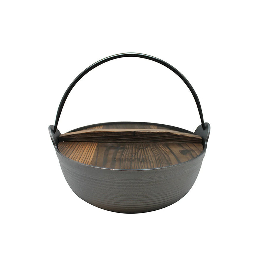 Olla Wayu Hierro Fundido Tapa De Madera 25cm  Asado Cocina