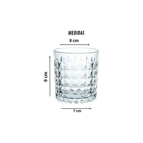 Pack De 6 Vasos Allegra Stirling Para Whisky De Vidrio, 330 Ml