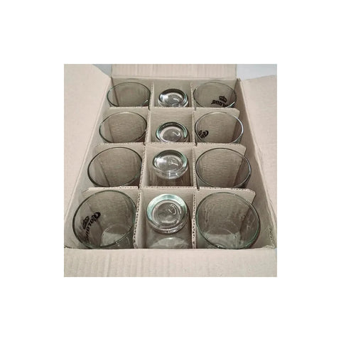 Pack X12 Vasos Grabado Corona Casale 490ml Azul Transparente