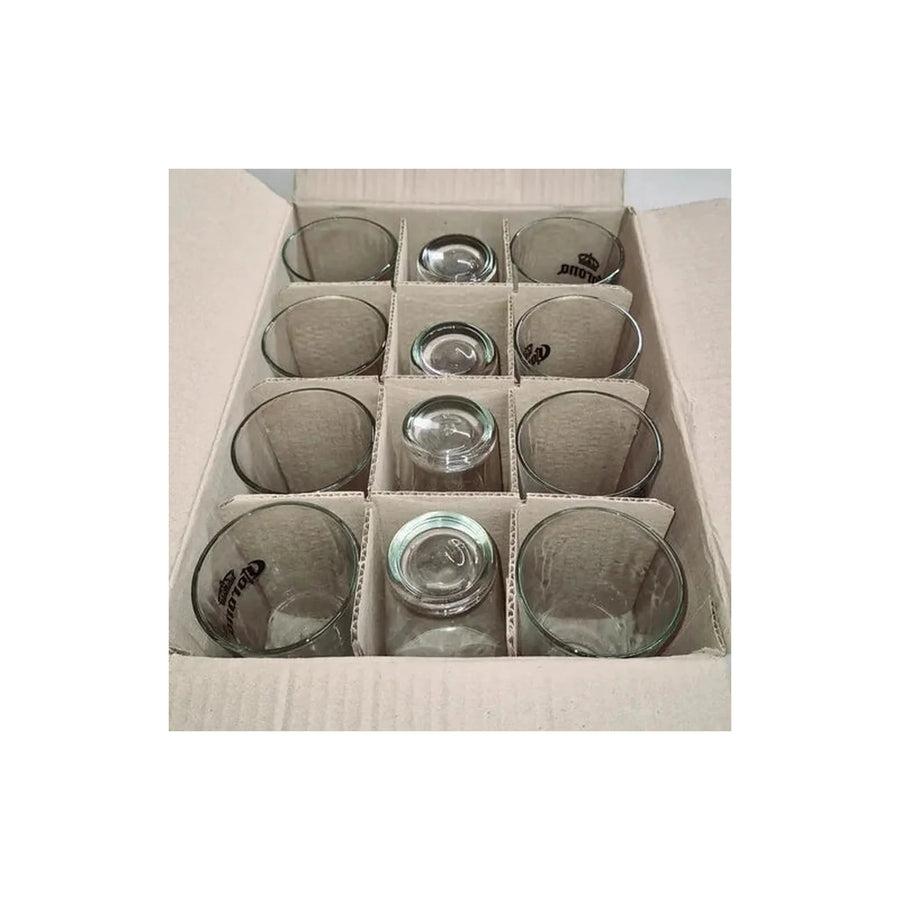 Pack X12 Vasos Grabado Corona Casale 490ml Azul Transparente