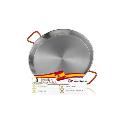 Paellera Valenciana Pulida 38 Con Garcima Para Paella 8 Raciones