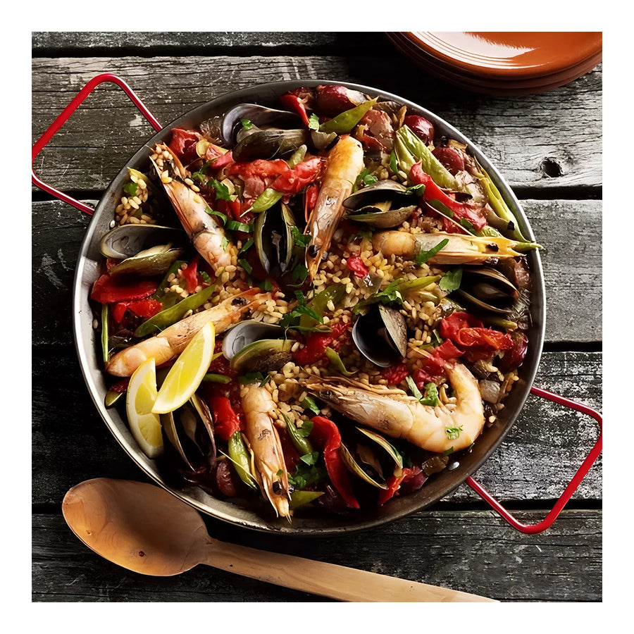 Paellera Valenciana Pulida 38 Con Garcima Para Paella 8 Raciones