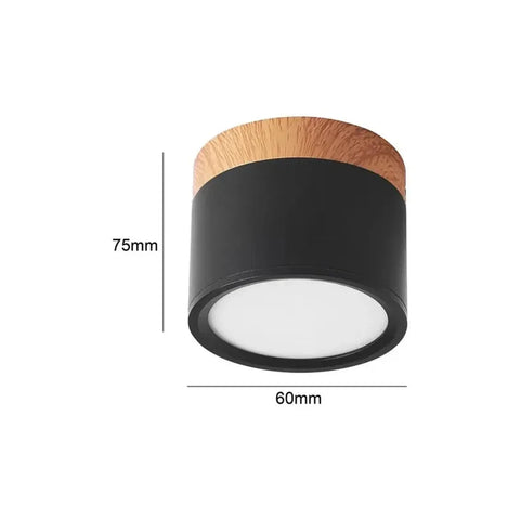 Panel LED Sobrepuesto 7W Negro y Madera - foto 2