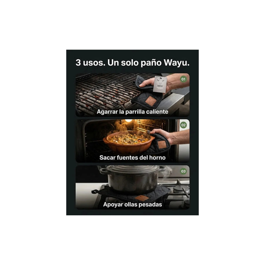 Paño Cocina Aislantes Wayu Asado Bbq Alta Temperatura