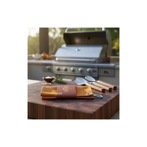 Paño Parrilla Premium 100% Cuero Parrilla Asado Quincho Bbq  Café
