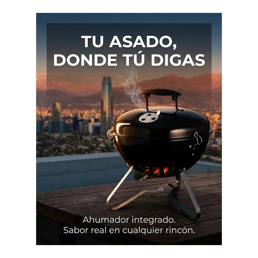 Parrilla Portatil Premium Con Tirajes Ahumador Dangrill