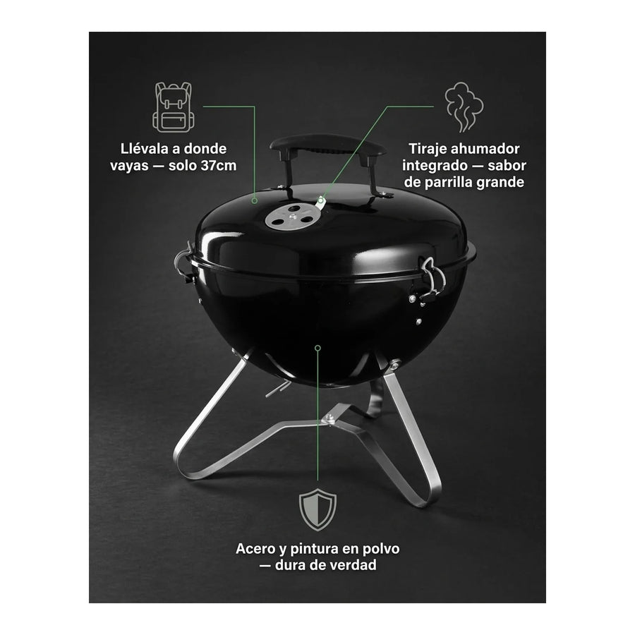 Parrilla Portatil Premium Con Tirajes Ahumador Dangrill