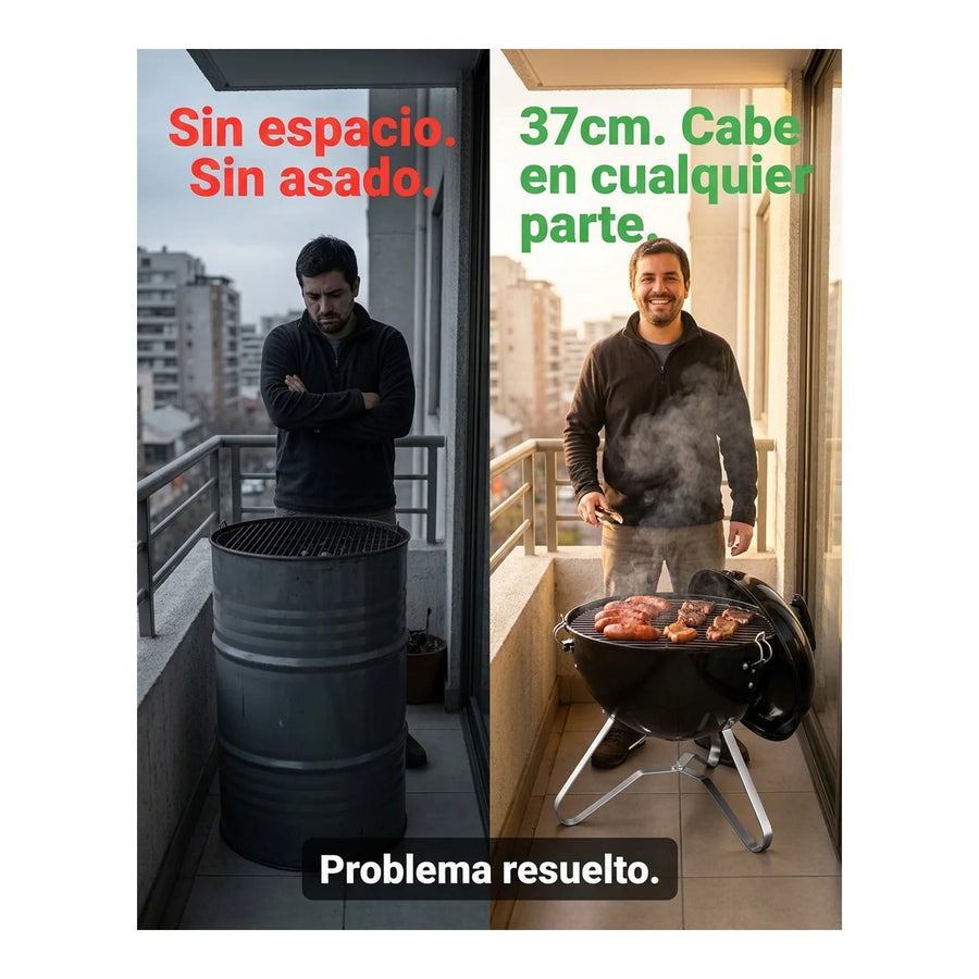 Parrilla Portatil Premium Con Tirajes Ahumador Dangrill