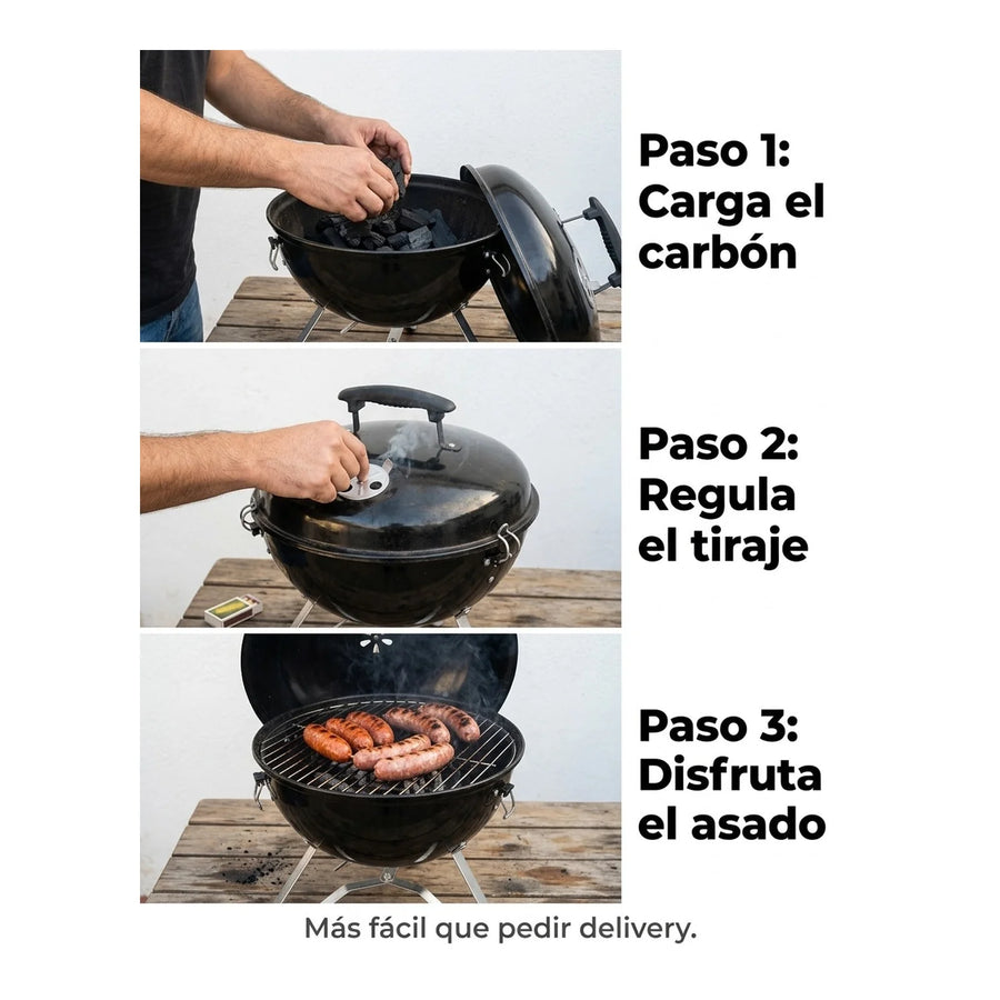 Parrilla Portatil Premium Con Tirajes Ahumador Dangrill