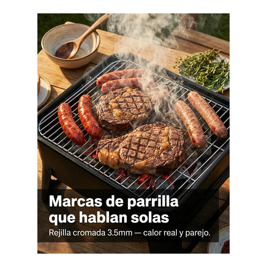 Parrilla Portatil Premium Con Tirajes Ahumador Dangrill