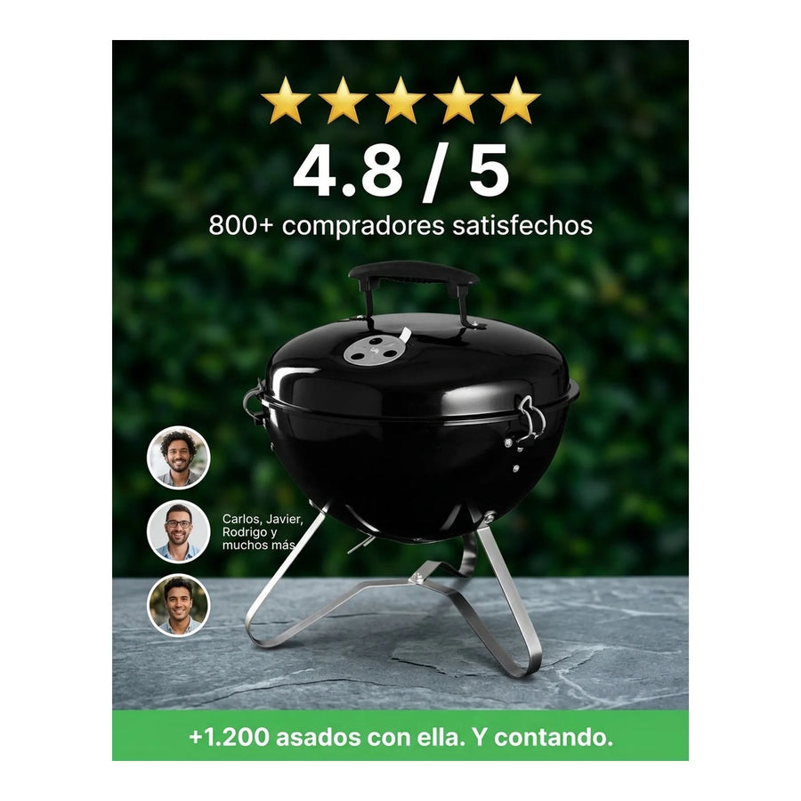 Parrilla Portatil Premium Con Tirajes Ahumador Dangrill