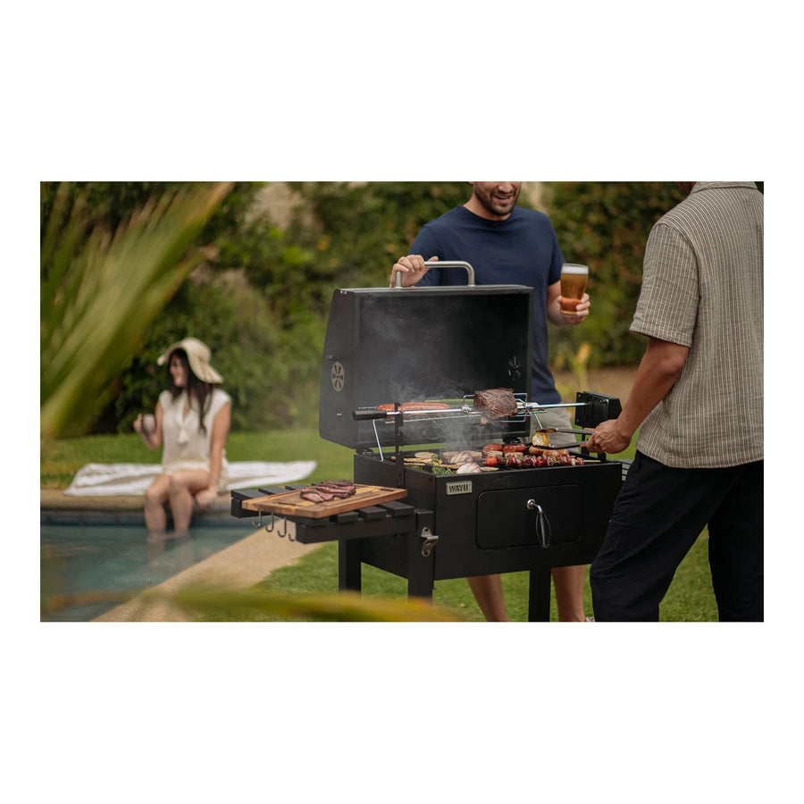 Parrilla a Carbón con Spiedo Wayu Color Negro