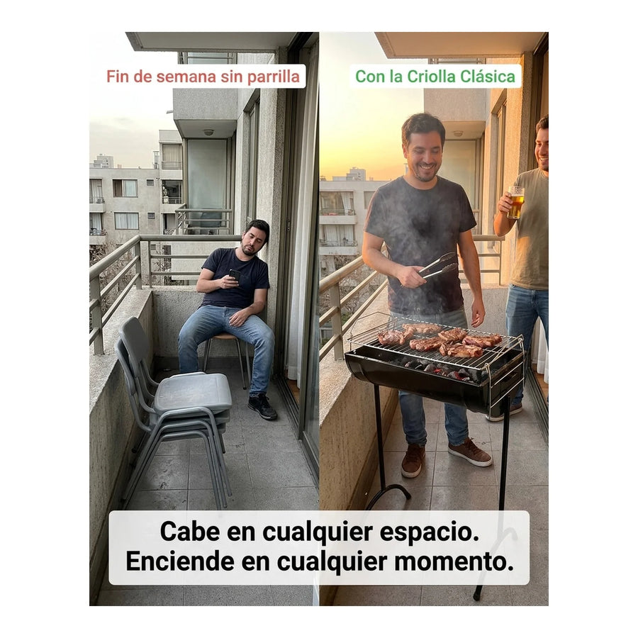 Parrilla Criolla Clásica Premium — Para Quinchos y Espacios Reducidos