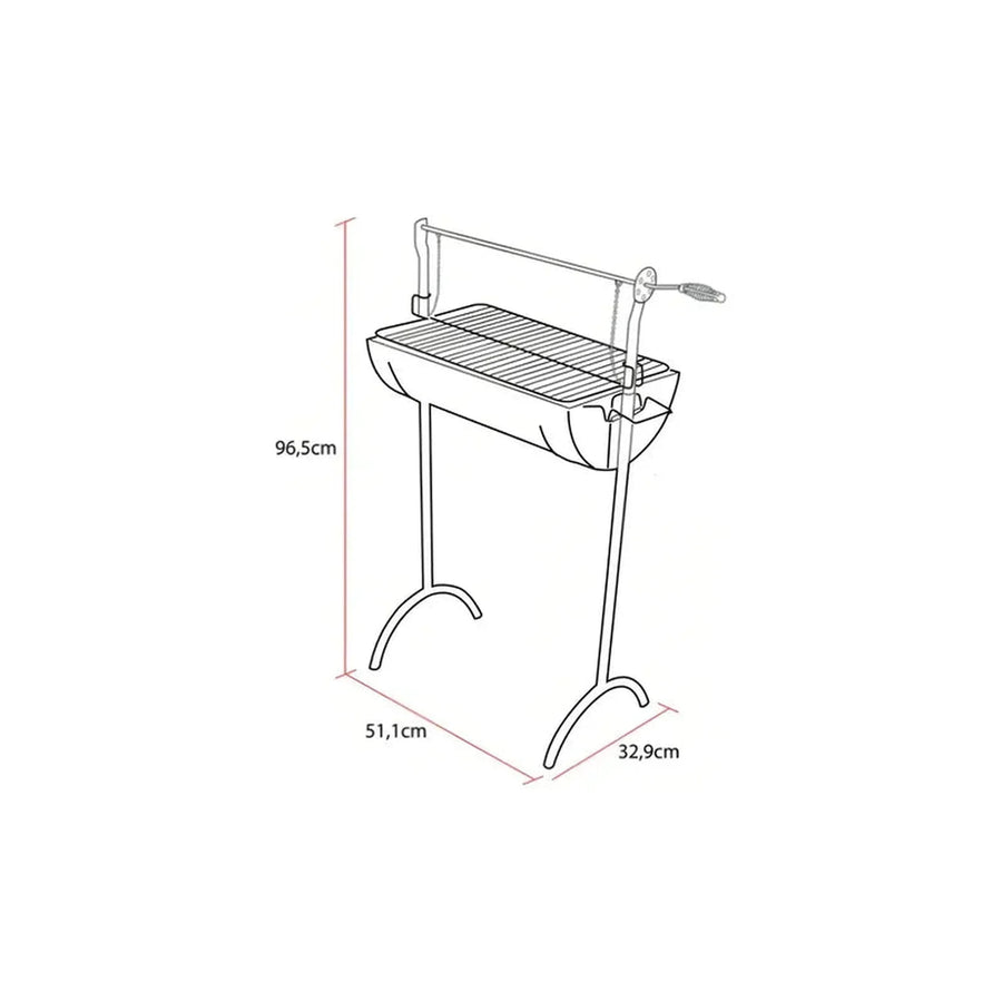 Parrilla Criolla Grilltech con Roldana Regulable — Asado Quincho