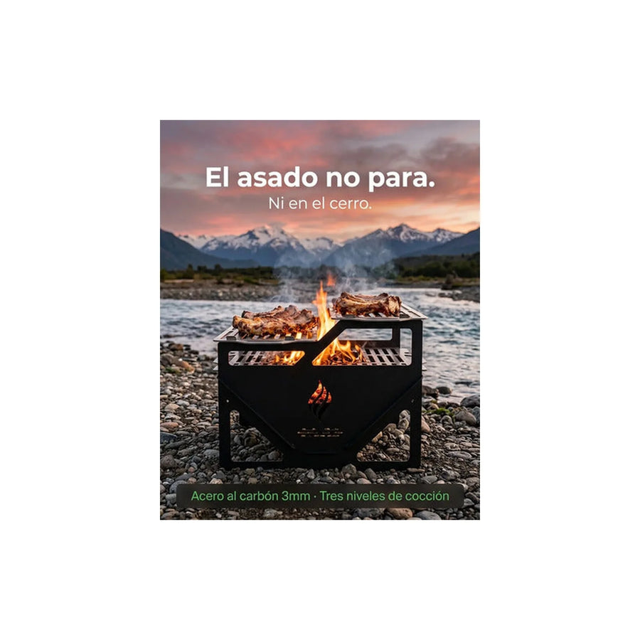 Parrilla de Camping Tres Niveles Acero al Carbón 3mm