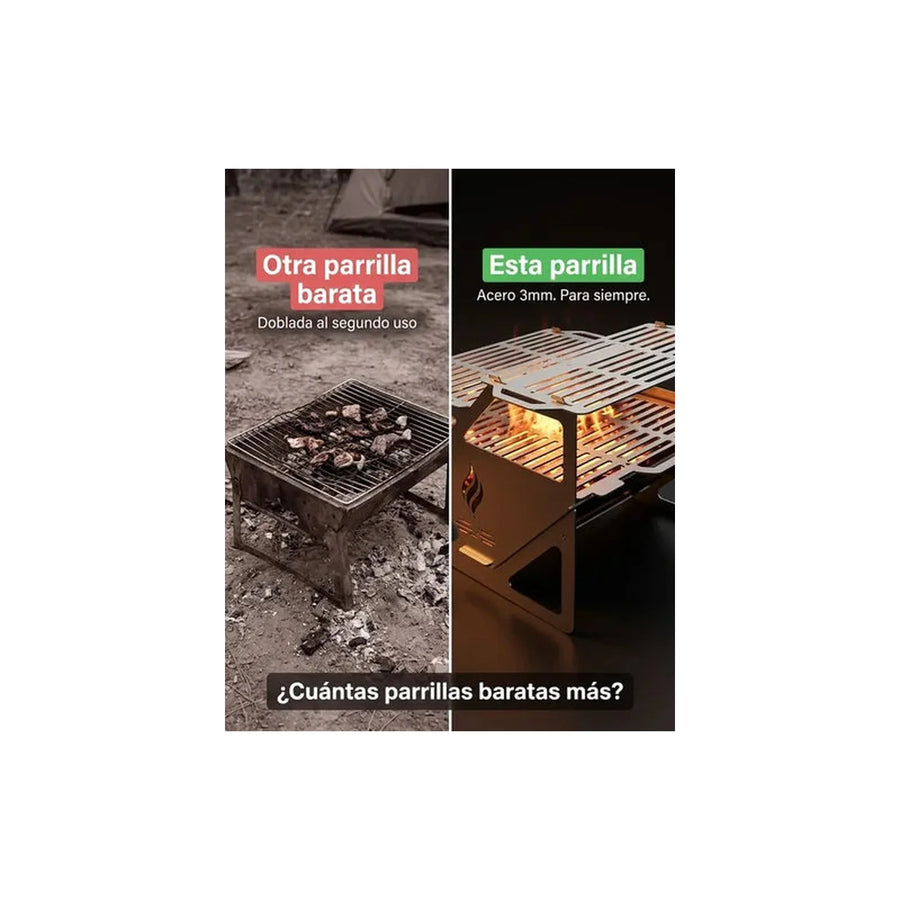 Parrilla de Camping Tres Niveles Acero al Carbón 3mm