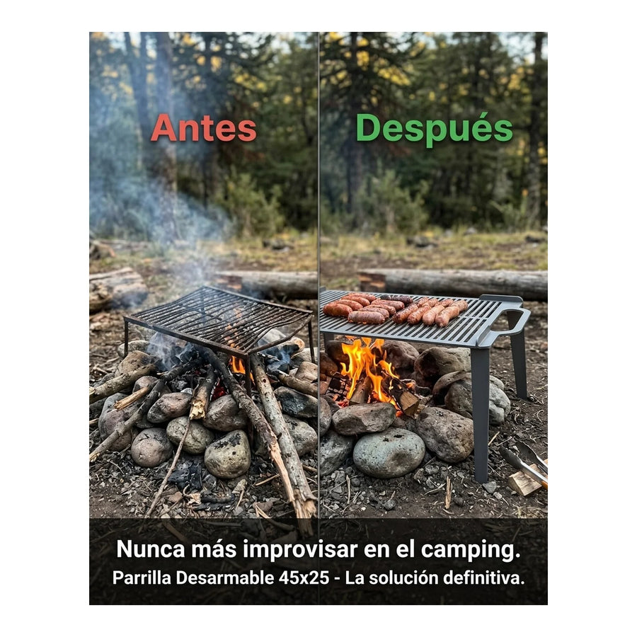 Parrilla Desarmable 45x25 3mm Camping Outdoor