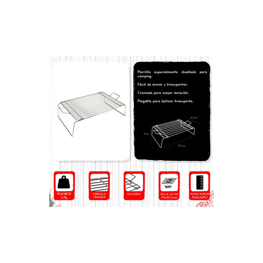 Parrilla Plegable Chica Camping Grilltech Asado Paseos