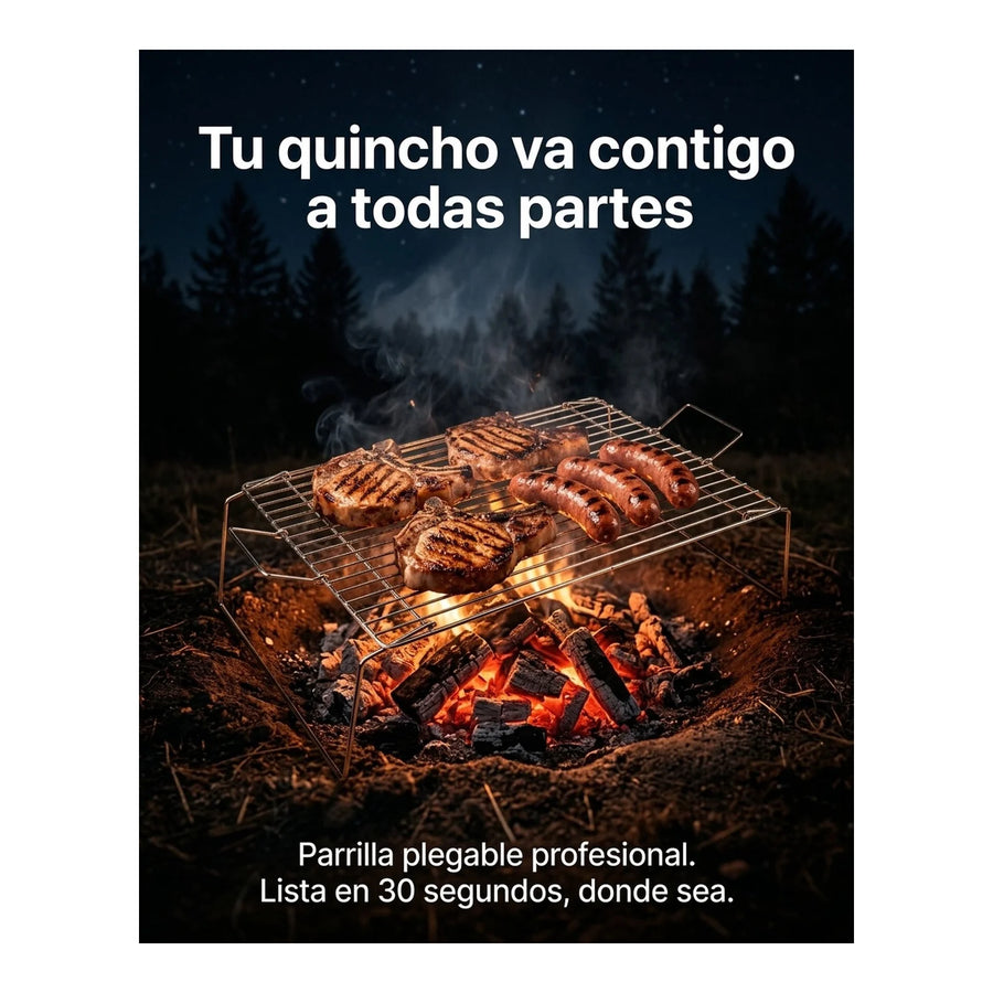 Parrilla Plegable Chica Camping Grilltech Asado Paseos