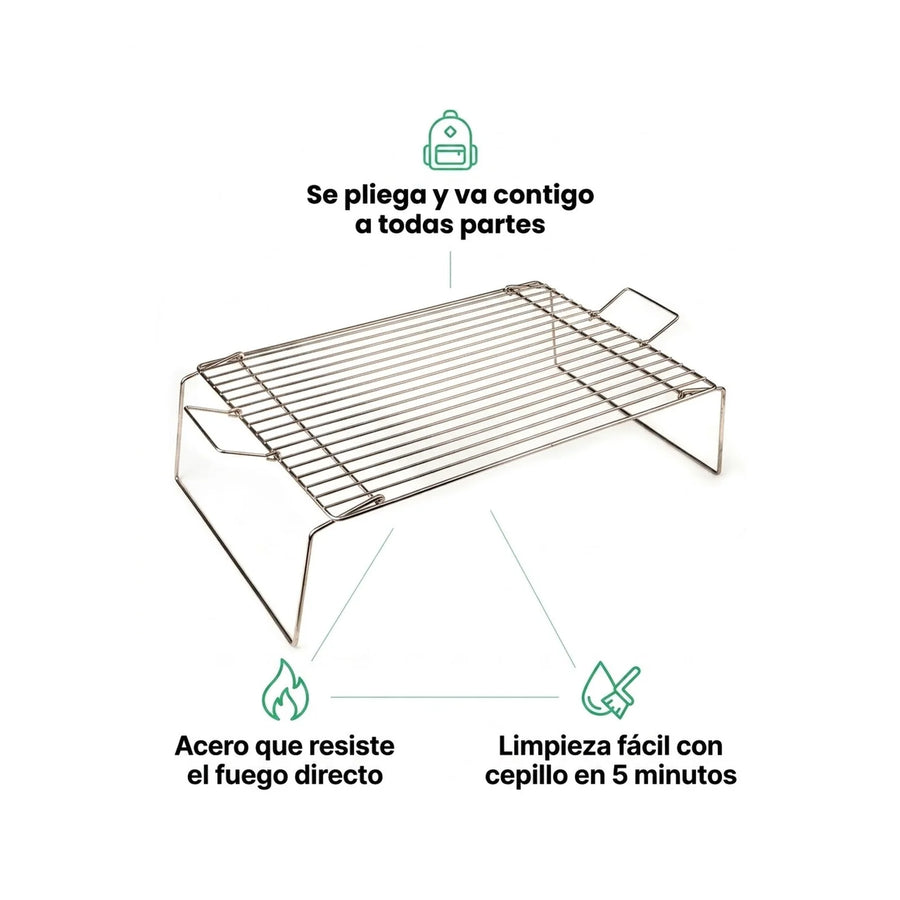Parrilla Plegable Chica Camping Grilltech Asado Paseos