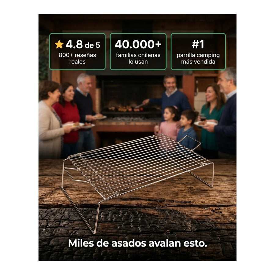 Parrilla Plegable Chica Camping Grilltech Asado Paseos