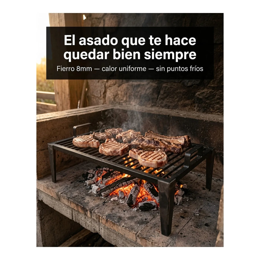 Parrilla Quincho 60x40 Fierro Redondo 8mm