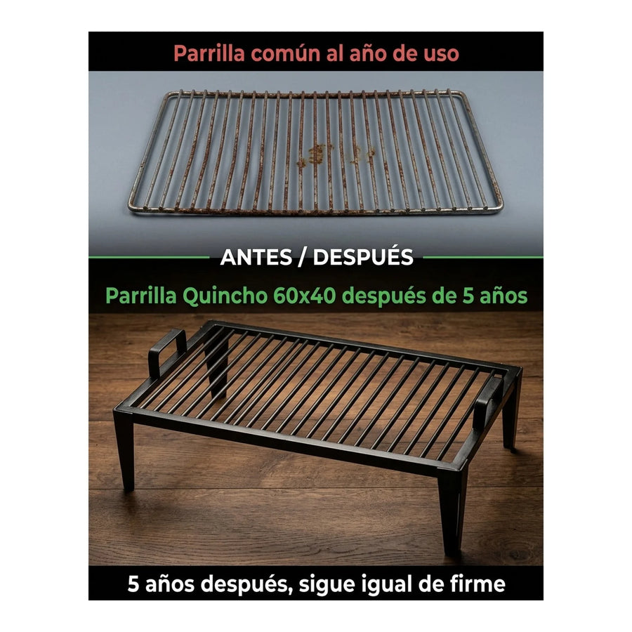 Parrilla Quincho 60x40 Fierro Redondo 8mm