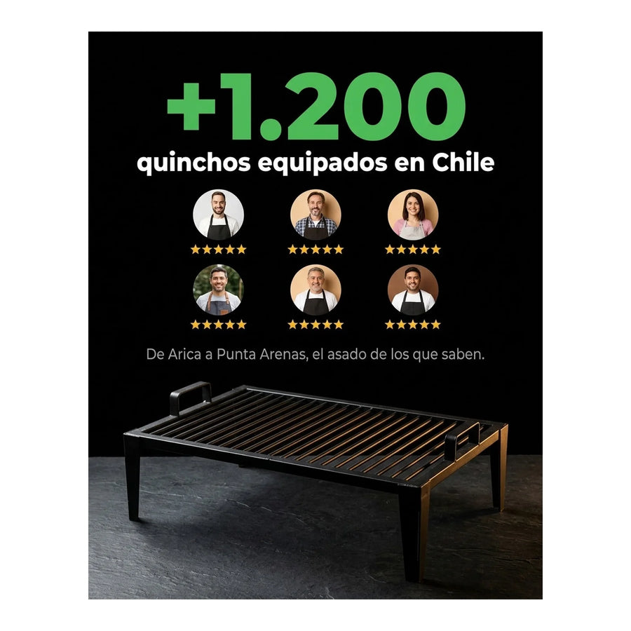 Parrilla Quincho 60x40 Fierro Redondo 8mm