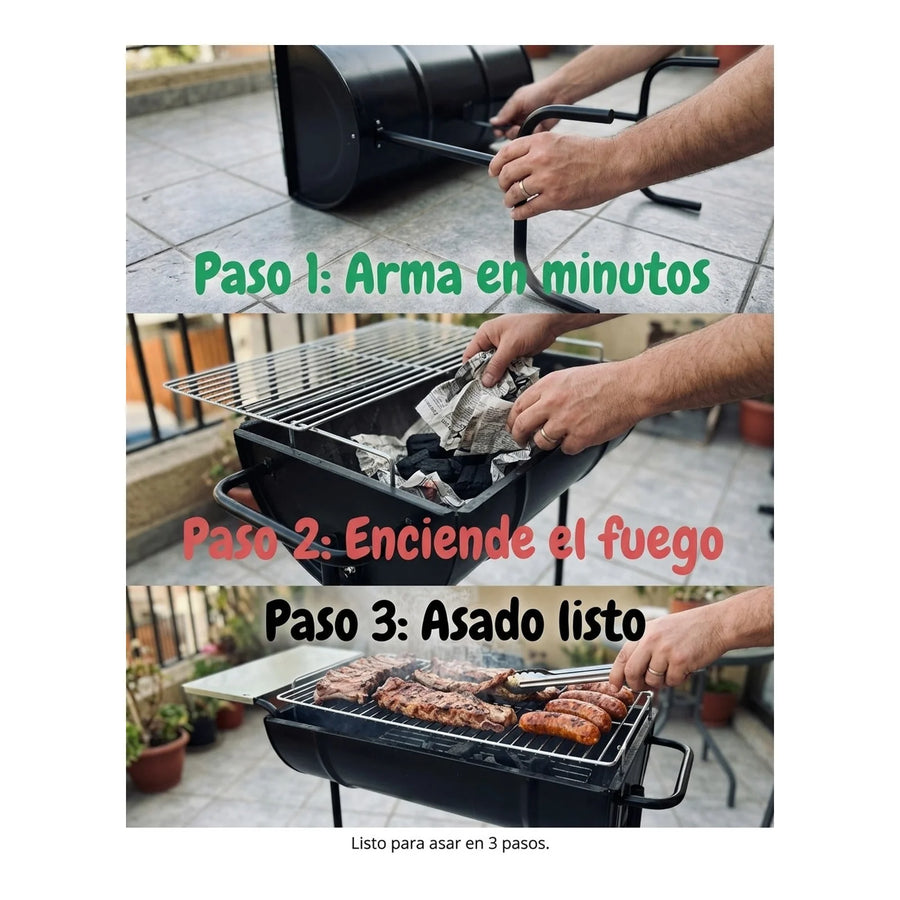 Parrilla Rodeo Clásica — Con Tabla Lateral | Asado Portátil Chile